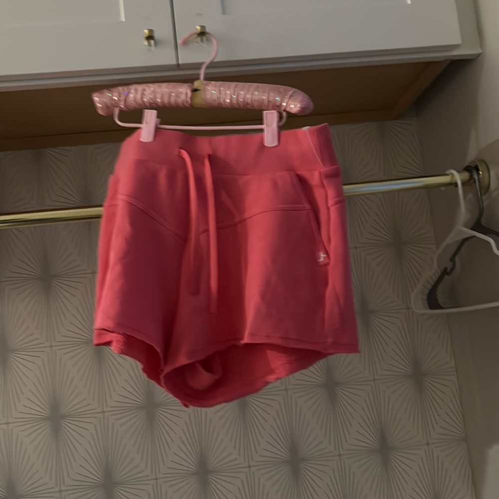 Red sweat shorts